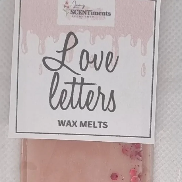 Love Letters Wax melt snap bars x6