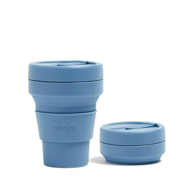 STOJO COLLAPSIBLE POCKET CUP 355ml/12oz - STEEL BLUE