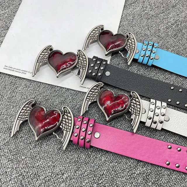 Pink love heart wing Belts