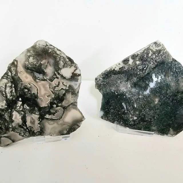 Moss Agate Crystal Slices
