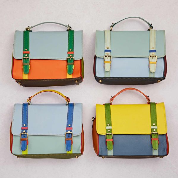Kirron Multicoloured Recycled Leather Large Hand Bag