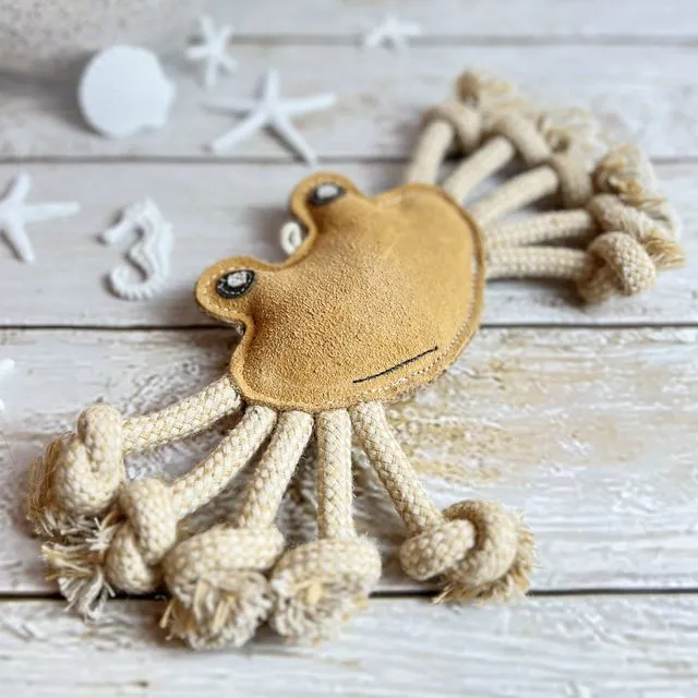 Natural toy for dogs CRAB with ROPES