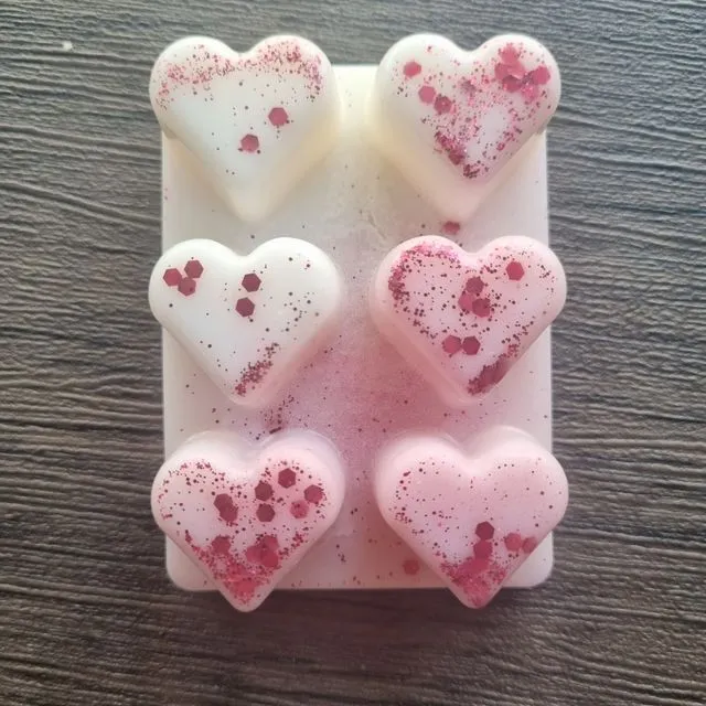 Caring Freshness & Rose Petals Heart shaped 6 block Wax melts x3