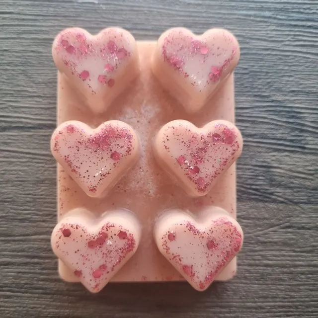Love Letters Heart shaped 6 block Wax melts x3