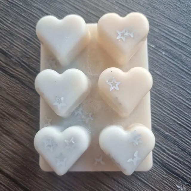 Caring Freshness & Golden Honey Heart shaped 6 block Wax melts x3