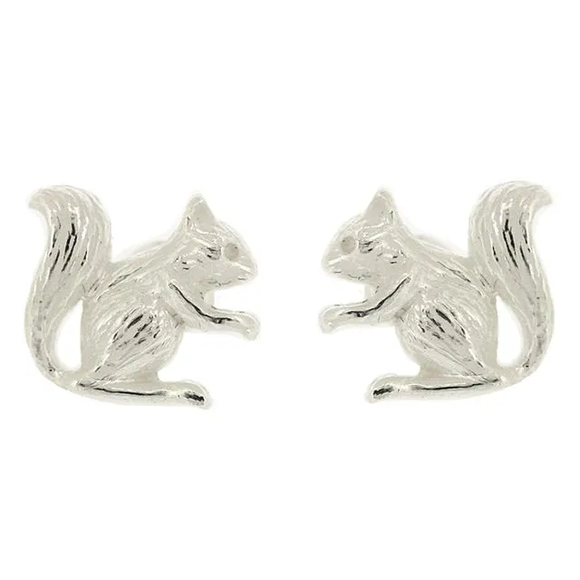 Sterling Silver Squirrel Stud Earrings with and Presentation Box