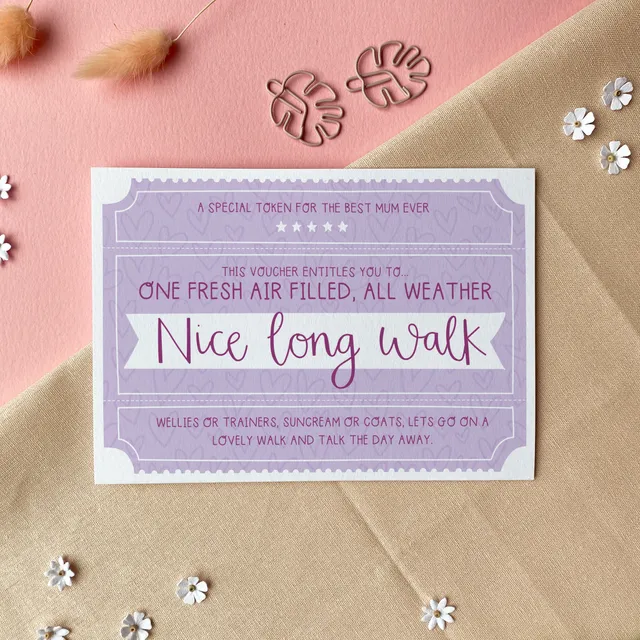 Nice Long Walk Voucher – Mother’s Day Greeting Card