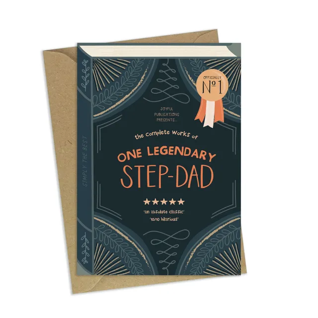 One Legendary Step-Dad – Luxury Book Greeting Card