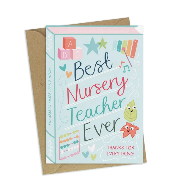 Best Nursery Teacher Ever – Luxury Book Greeting Card