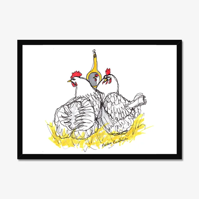 Does my bum look big in this? Chickens Art Print A4