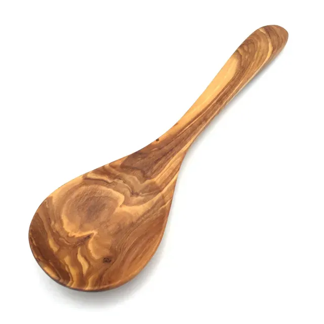 Serving spoon with wide handle 30 cm made of olive wood