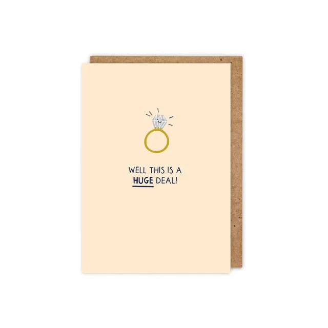 Well this is a HUGE deal! Fun and cute engagement ring card