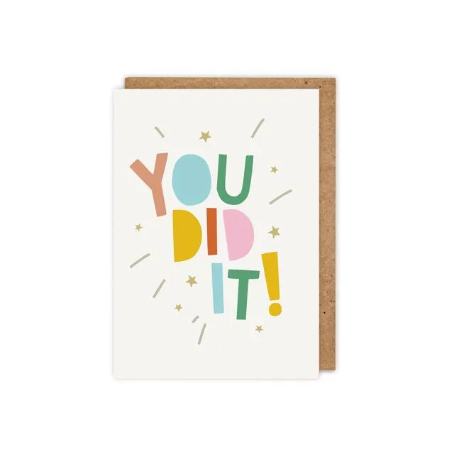You Did It! Bold Typographic Congratulations Greetings card