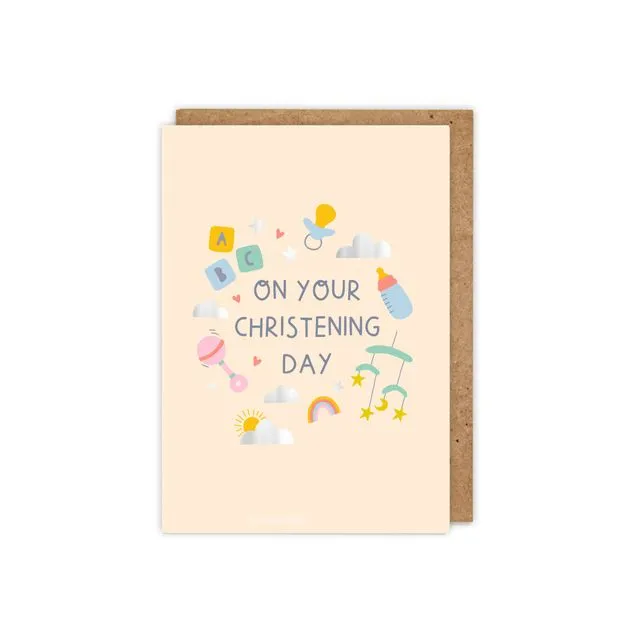 On your Christening Day A6 Greetings Card
