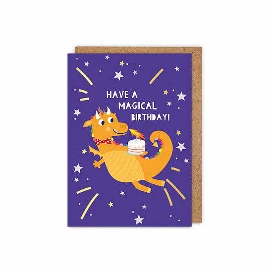 Gold Foiled Kids 'Magical Birthday' Children's Greeting Card