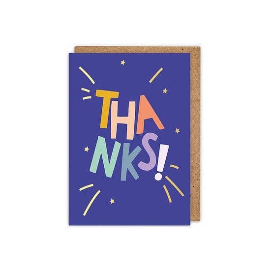 Gold Foiled 'thanks!' Letters Thank You Greetings Card