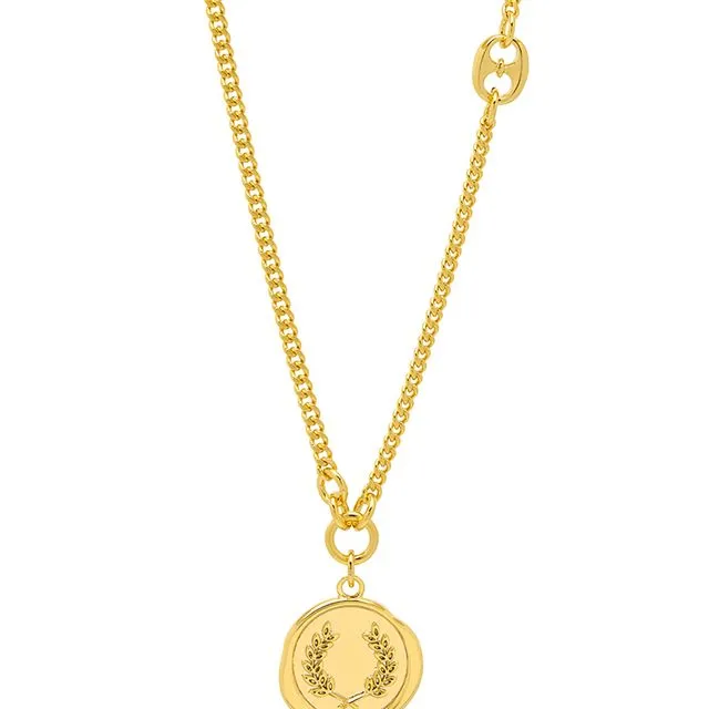 Gold Plated Wax Seal Necklace