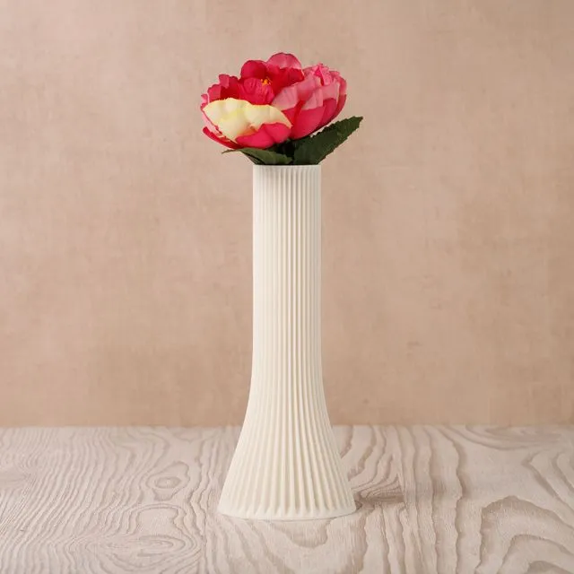 Eco-Friendly 3D Printed Dry Flower Vase - Matte White