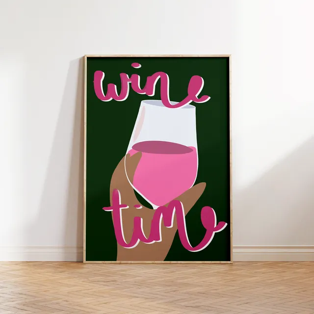 Wine Time' Print - Rosé