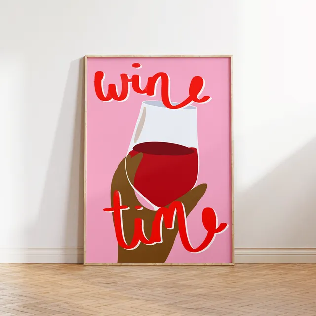 Wine Time' Print - Merlot