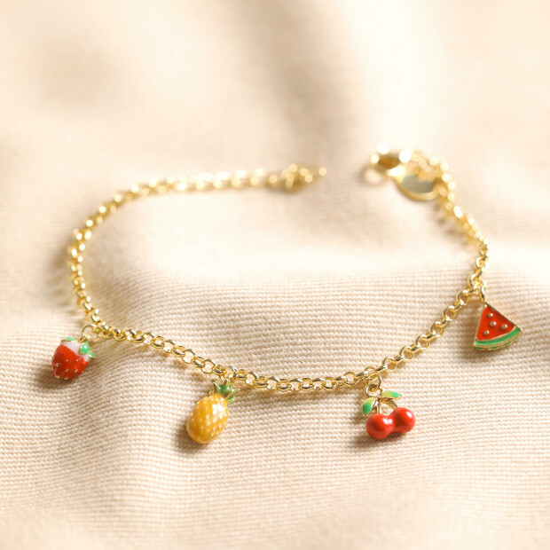 72273 - Fruit Charm Bracelet in Gold
