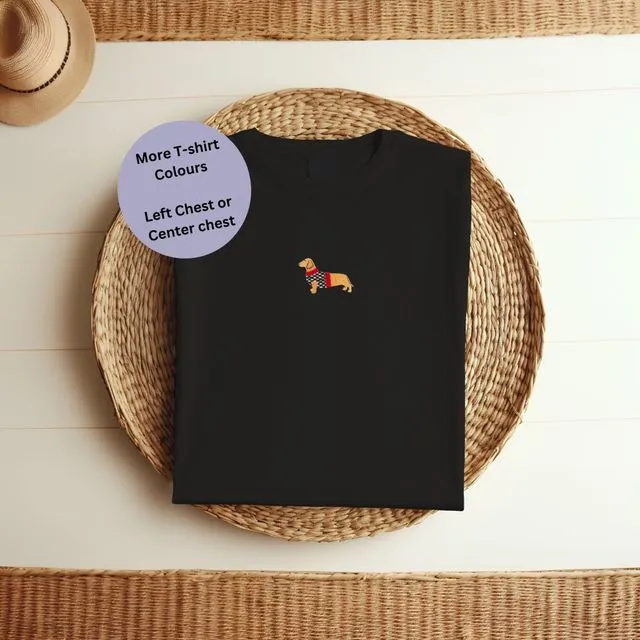 Dachshund Embroidered T-shirt - unisex 8 colour options