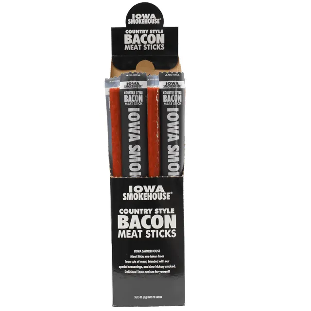 1.5 oz Country Style Meat Sticks Bacon (24/caddy)