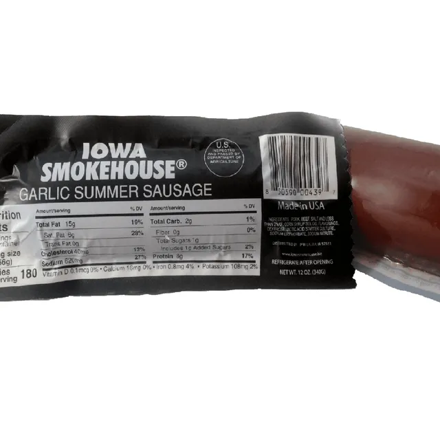 12 oz Summer Sausage Garlic (12/case)