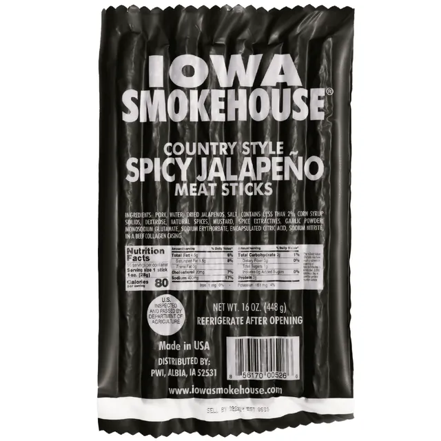 16 oz Country Style Meat Sticks Spicy Jalapeno (10/case)