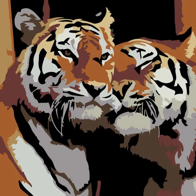 Artwille DIY Paint by Numbers - Tigers in Love, level 1