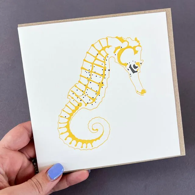 Yellow Seahorse Card