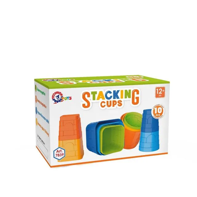 TECHNOK Baby Stacking Cups Toy - Set of 2 Colorful Stacking