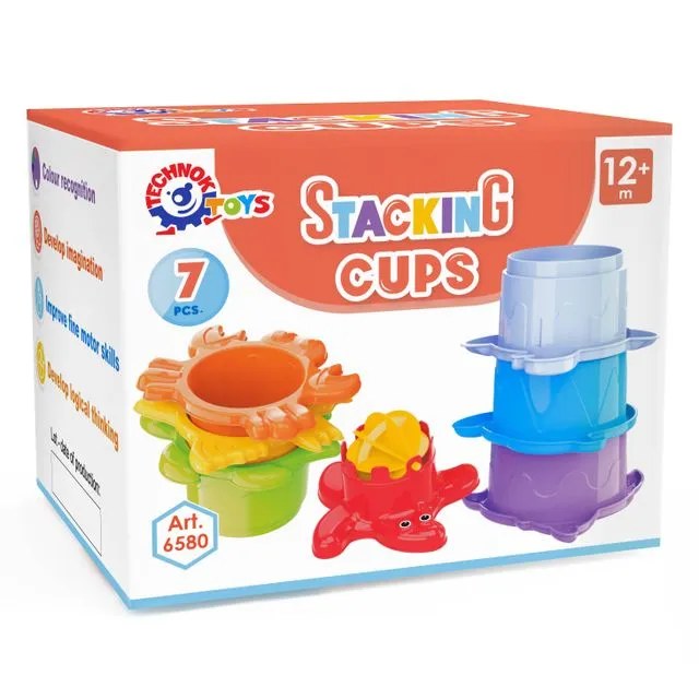 TECHNOK Stacking Cups (7 Pieces) - Sea Animal Shapes
