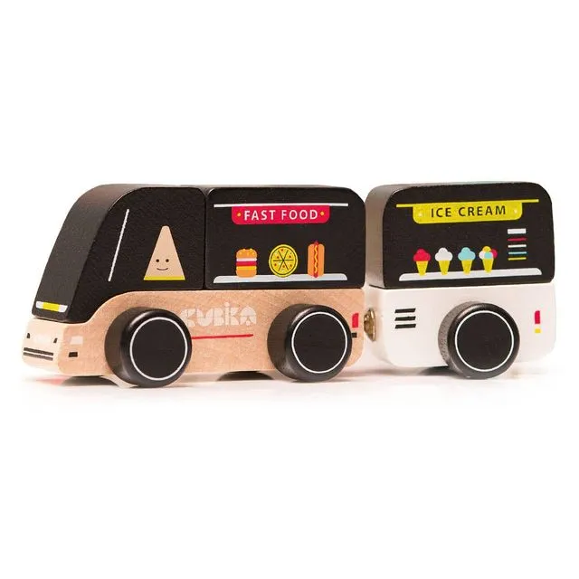 Wooden toy-car " Food truck"