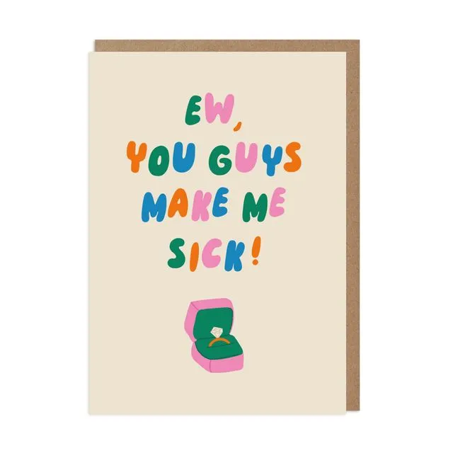 Make Me Sick Funny Engagement Card Pack of 6