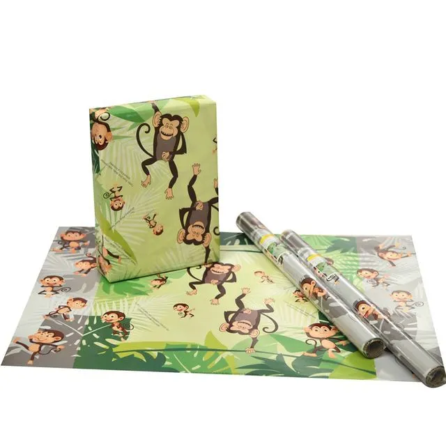 50 Monkey gift wrapping papers for kids birthday theme party