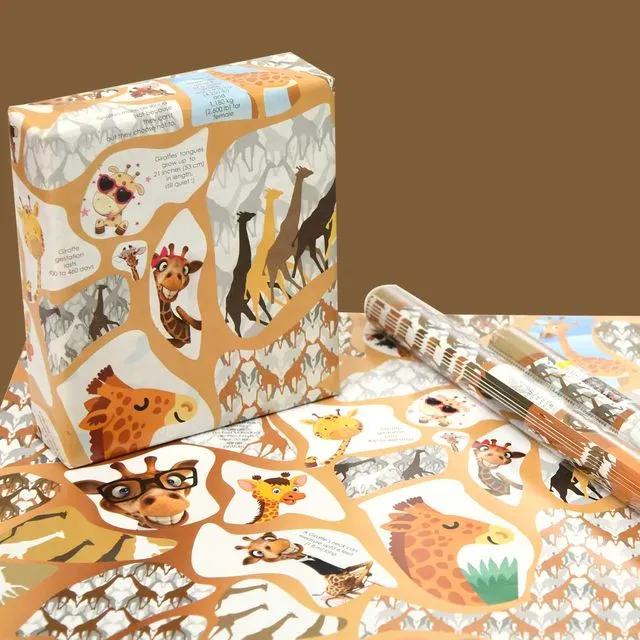 50 Giraffe gift wrapping papers for kids birthday theme party