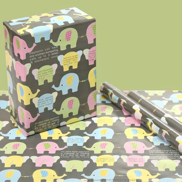 50 Elephant gift wrapping papers for kids birthday theme party