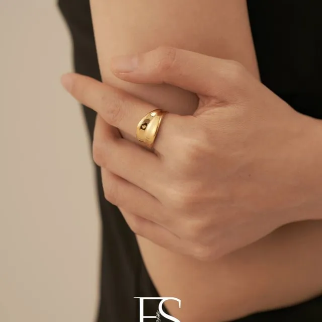 18K Gold Filled Chunky ring, Gold Stacking ring