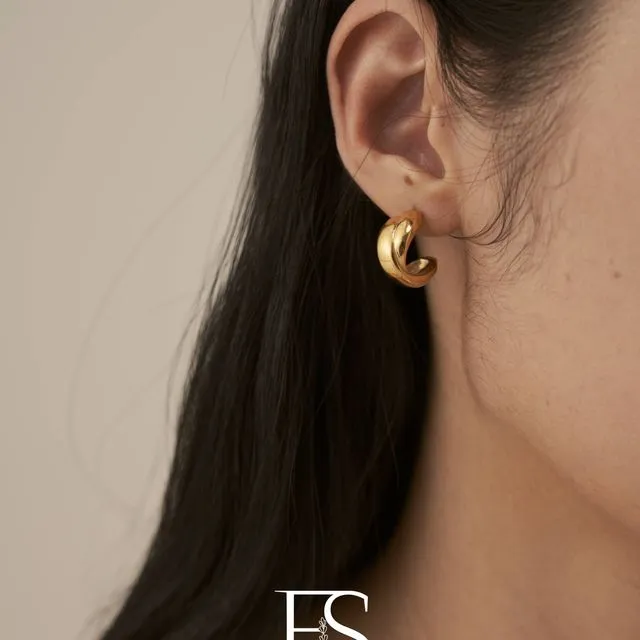 18K Gold Filled earring, Chunky gold earring
