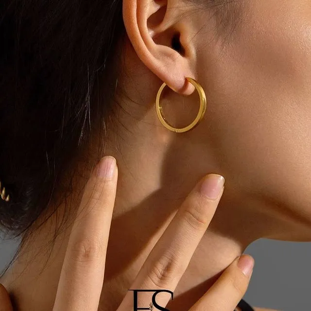 18K Gold Filled hoop earring, Gold Hoop earring