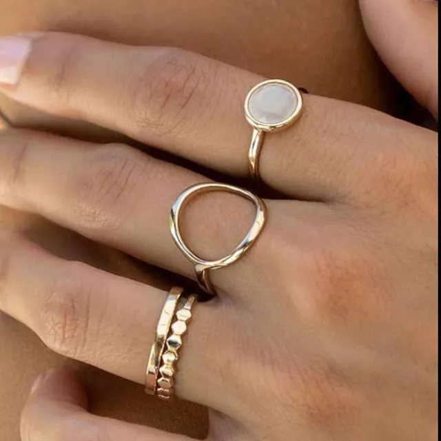 Gold-Plated Hollow Circle Ring