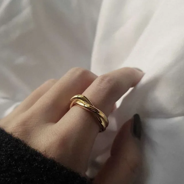 Gold filled twist minimalist ring