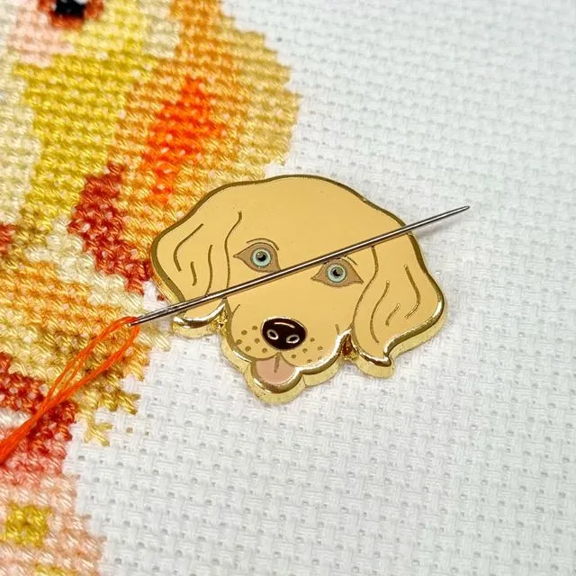 Dog Needle Minder for Cross Stitch, Embroidery & Needlework