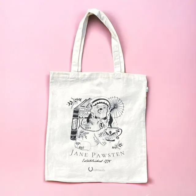 Jane Austen 'Jane Pawsten' Sustainable Shopper Tote Bag