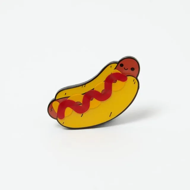 Enamel Pin Badge - Hot Dog