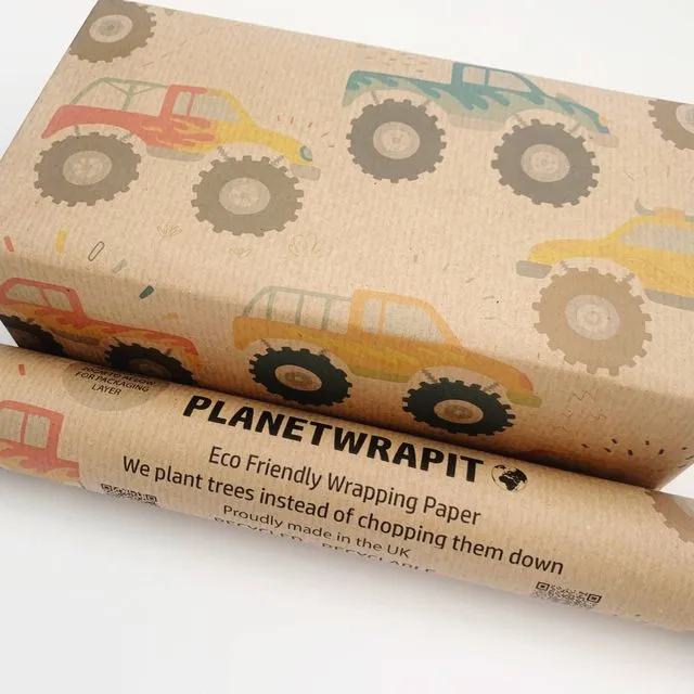 Big Truck Recycled Kraft Wrapping Paper Gift Wrap
