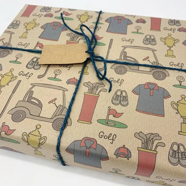 Golf Recycled Kraft Gift Wrapping Paper