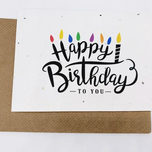Happy Birthday with Candles - Plantable Greetings Card