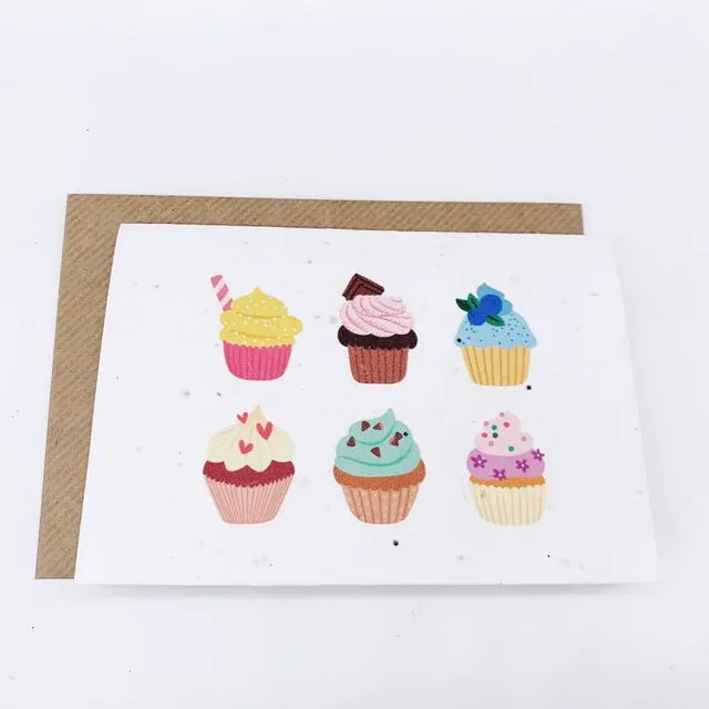 Plantable Greetings Card - Cupcakes